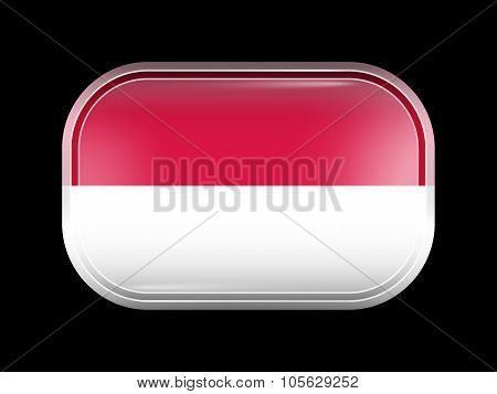 Flag Of Indonesia. Rectangular Shape With Rounded Corners