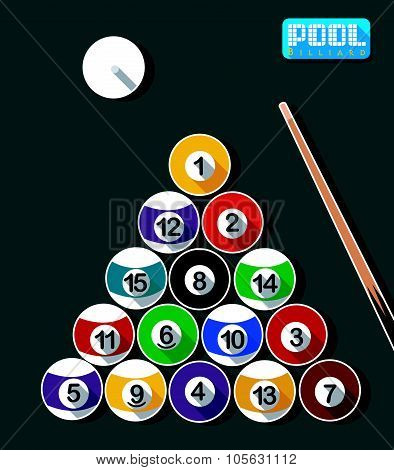 Pool Billiard Art Flat Design