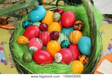 Easter Eggs in a basket