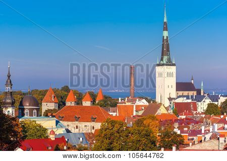 Aerial view old town, Tallinn, Estonia