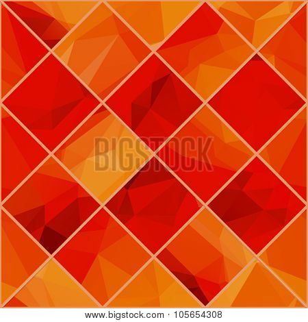 Abstract Geometric colorful background. Light orange red polygonal pattern. Raster mosaik