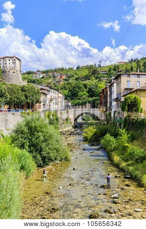Rovereto, bridge and Adige River, Italy