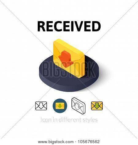 Recived icon in different style