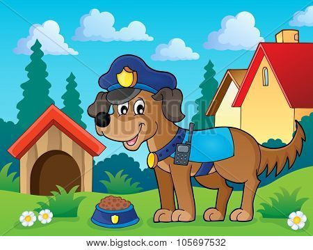 Police dog theme image 2 - eps10 vector illustration.