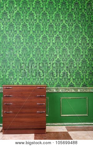 Furniture In Room With Vintage Pattern Interior