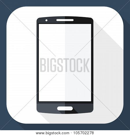 Smart Phone Icon With Long Shadow