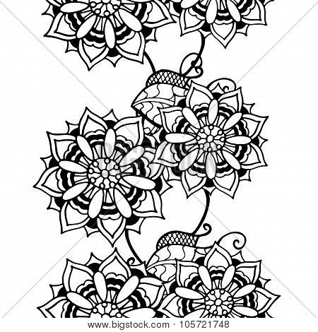 Monochrome Floral Pattern.