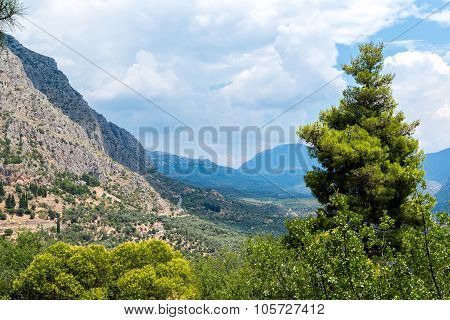 Valley Of Amphissa In Greece