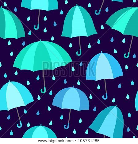 Seamless Pattern With Umbrellas
