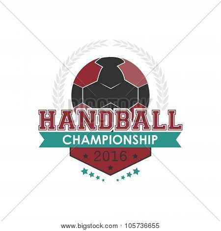 Handball championship emblem vector.
