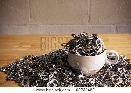 Cans rings stacked