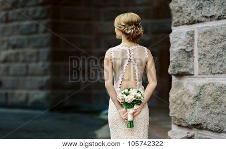 Bride with wedding bouquet
