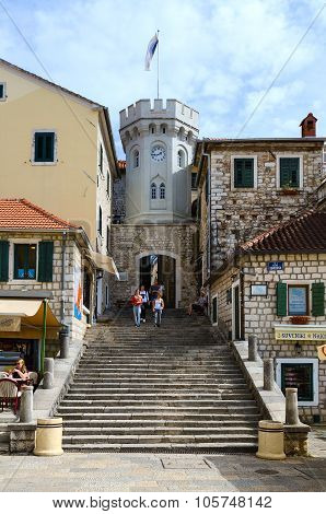 Tower Sahat Kula (clock Tower) In Herceg Novi, Montenegro