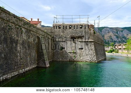 The Fortress Wall Of Bastion Bembo (1540) Near River Shkurda, Kotor