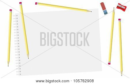 Sketch pad and pencils.