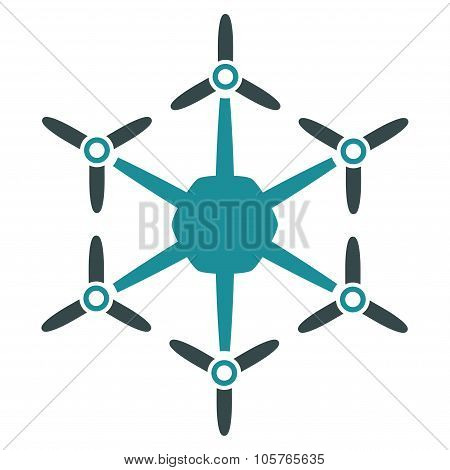 Hexacopter Flat Icon