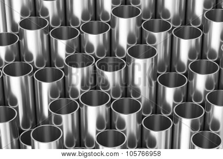 Shiny Steel Pipes Background