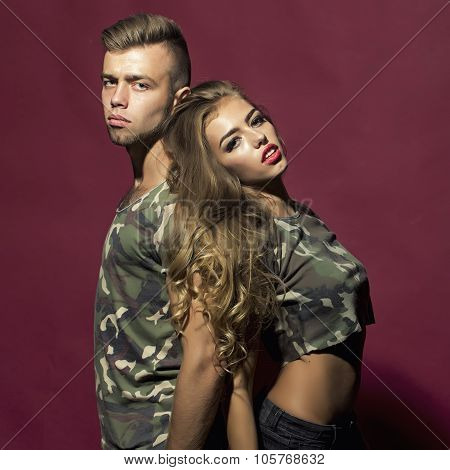 Portrait Of Side View Couple