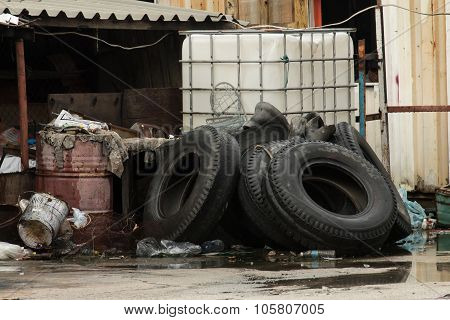 Used Tires In Junkyard