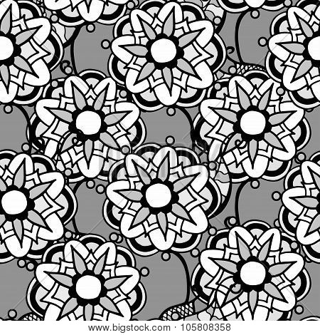 Monochrome Floral Pattern.