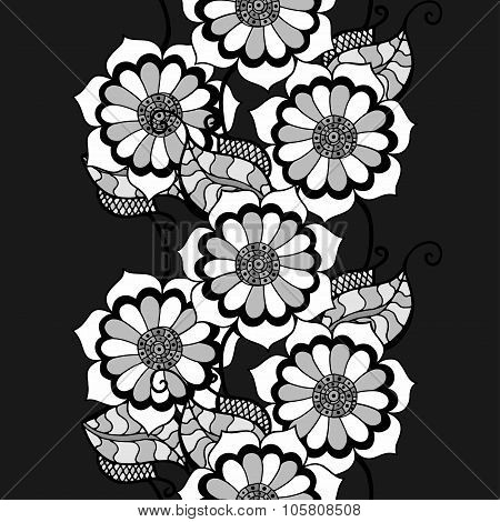Monochrome Floral Pattern.