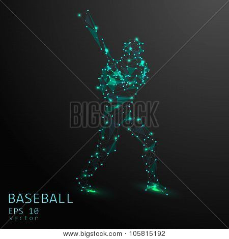 Abstract baseball, ballplayer.