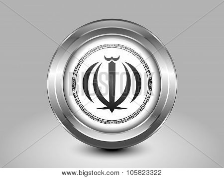 Iran Variant Emblems. Metal Round Icon