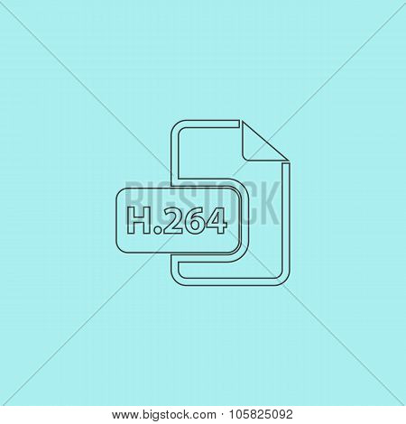 H264 video file extension icon vector.