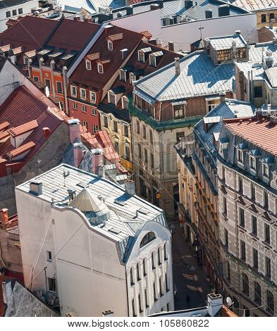 Narrow Street In Riga, Latvia