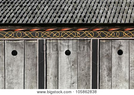 Details of a viking church in Moesgaard, Denmark