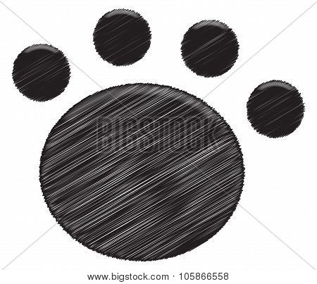 Paw Print Black