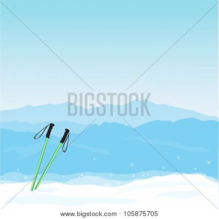 Vector Winter banner with Canigou silhouette