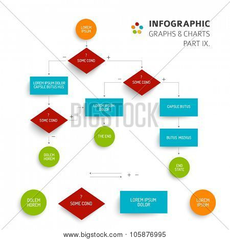 Abstract algorithm vector template with flat design - 9. part of infographic bundle