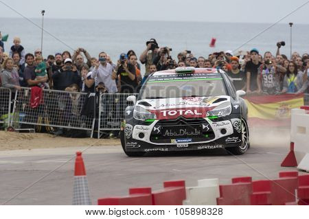 Salou, Spain. October 24: Car participating in the Rally of Spain, part of WRC 2015
