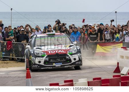 Salou, Spain. October 24: Car participating in the Rally of Spain, part of WRC 2015
