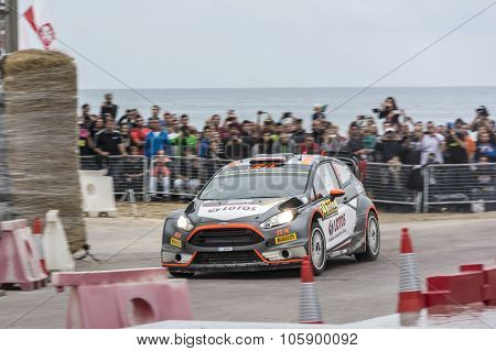 Salou, Spain. October 24: Car participating in the Rally of Spain, part of WRC 2015