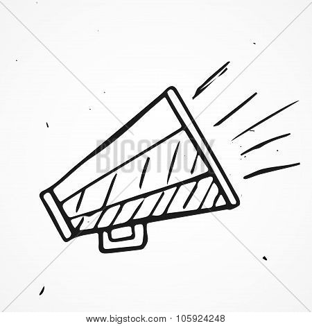 Hand Drawn Loudspeaker Icon