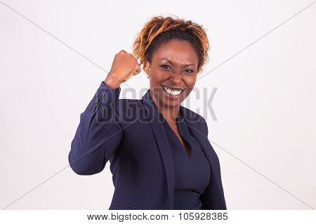 African American Business Woman With Clenched Fist