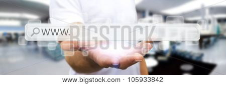 Man Surfing On Internet