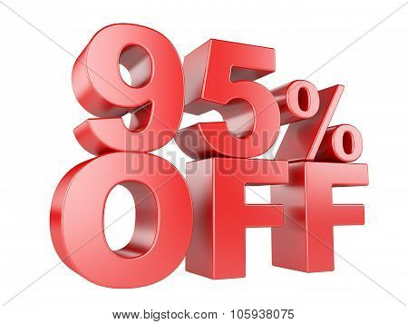 95 Percent Off 3D Icon.