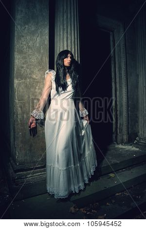 Witch from a crypt in the cemetery