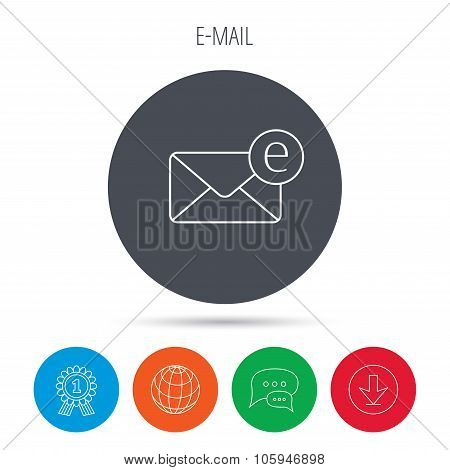 Envelope mail icon. Email message sign.