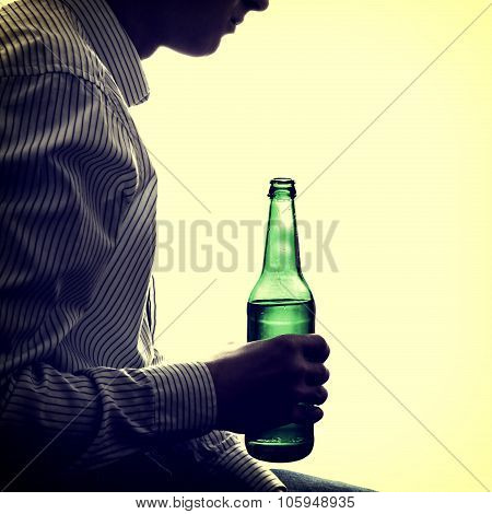 Man With Beer Bottle