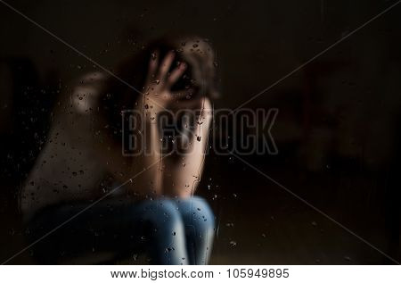 depression from abortion not povratno girls. on a dark background