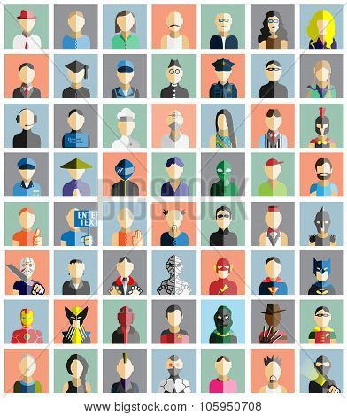 Mega Collection 56 Of People Icons Flat Avatar