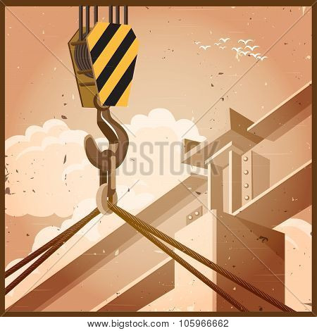 Hi Rise Construction Old Poster