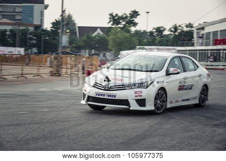 Car Performance On The Track With Motion Blur
