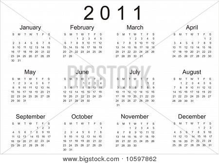 2011 年日历