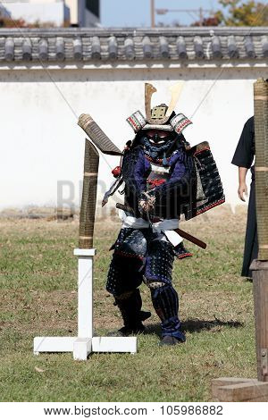 Japanese samurai of sword fighting