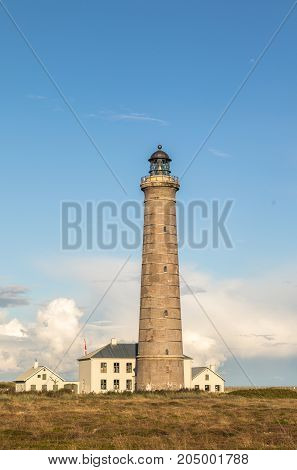 Lighthouse in Grenen, Skagen in Denmark, vertical imaage